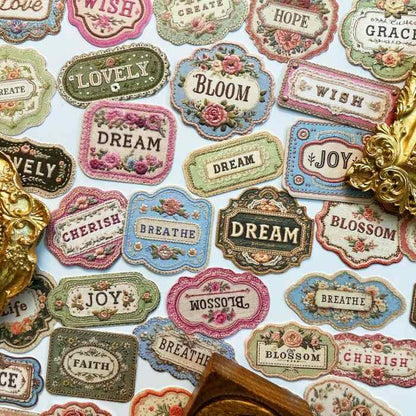 Flowers Embroider Sticker 60PCS