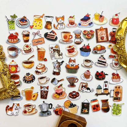 Cat Cafe Diary Sticker 60PCS