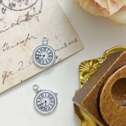 Dual-Tone Clock Charm 4PCS