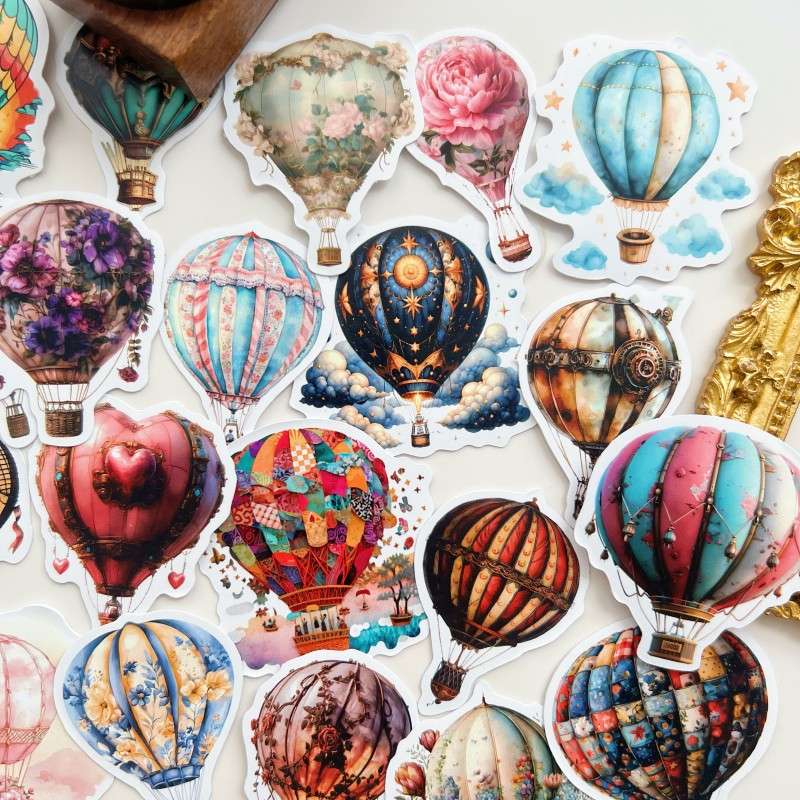 Vintage Balloon Sticker 52PCS