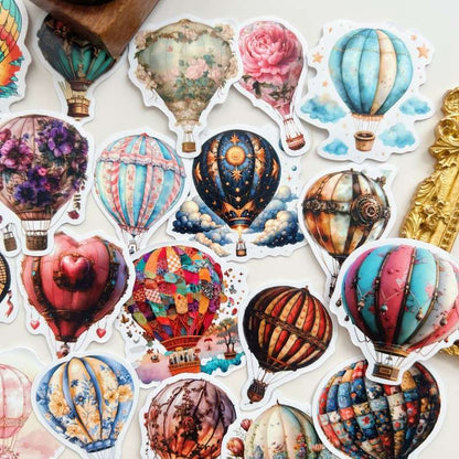 Vintage Balloon Sticker 52PCS
