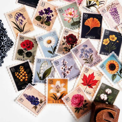 Floral Postage Sticker 50PCS