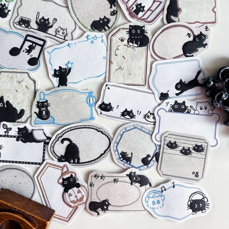 Little Black Cat Sticker 60PCS