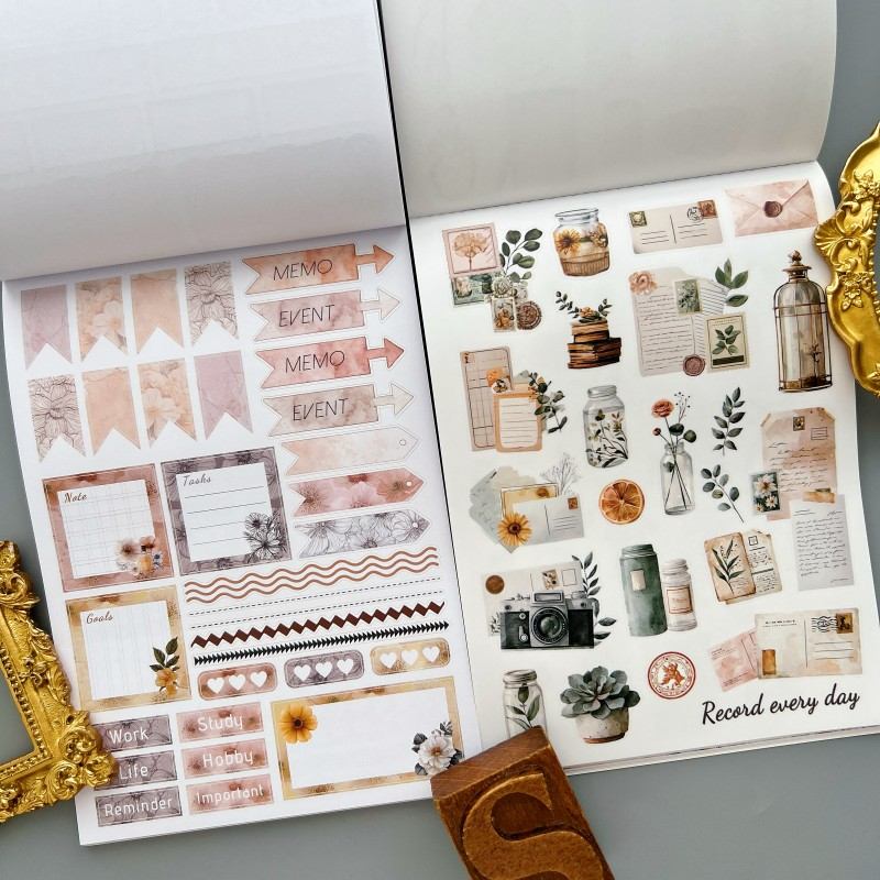 Vintage Floral Sticker Book 24Sheets