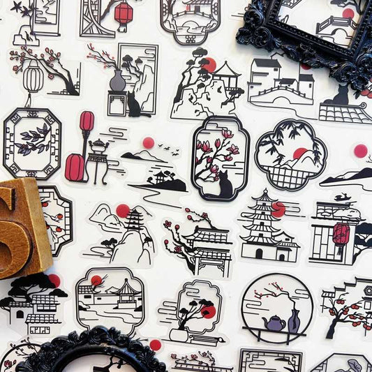 Oriental Shadow Sticker 50PCS