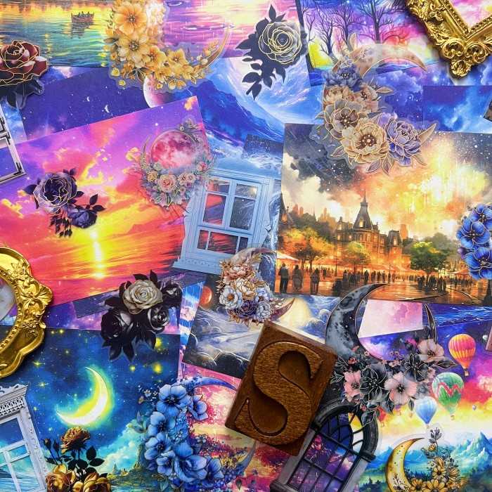 Moonlight Galaxy Ephemera Mystery Kit 90PCS