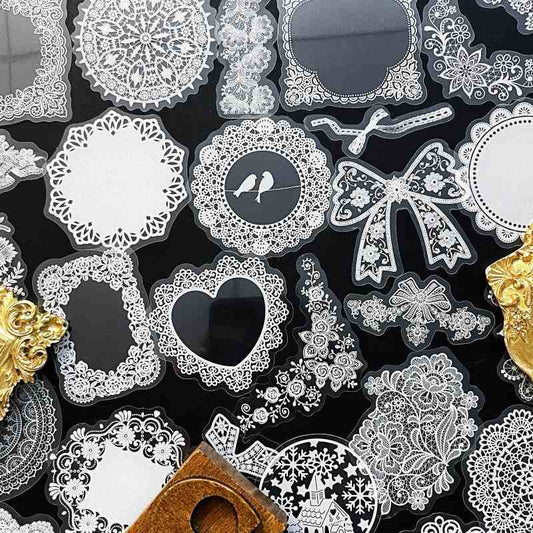 Ivory Lace Sticker 50PCS