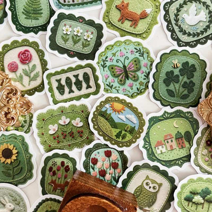 Woodland Quilt Sticker 50PCS