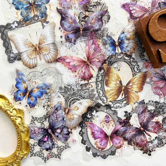 Lace Moth Sticker 60PCS