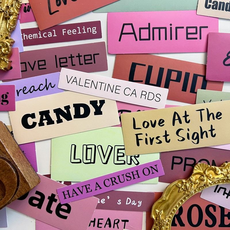Heart Script Sticker 50PCS