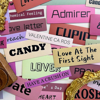 Heart Script Sticker 50PCS
