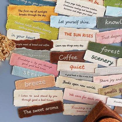 Linen Texture Letter Sticker 90PCS