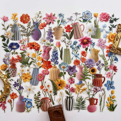 Crochet Flowers Sticker 90PCS