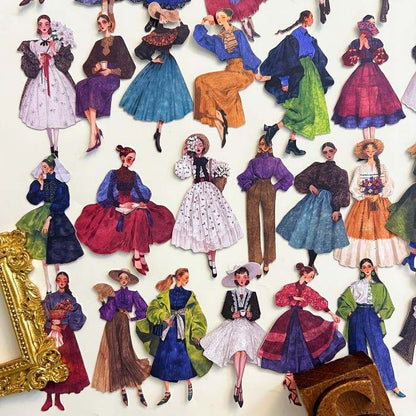 Vintage Fashion Sticker 60PCS