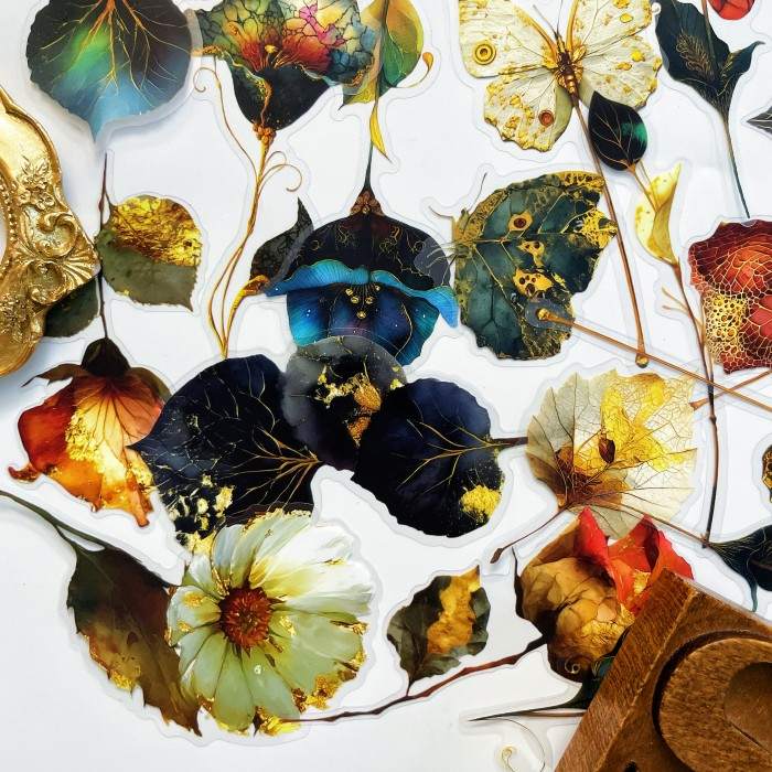 Gilt Flower Shade Sticker 40PCS