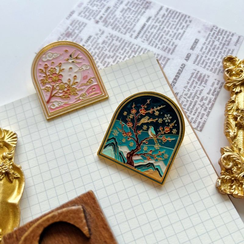 Oriental Garden Brass Paper Clip