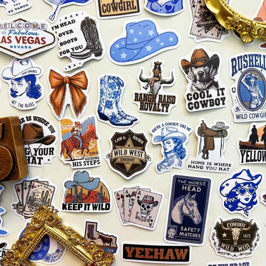 Saddle Blue Sticker 50PCS