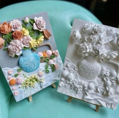 Plaster 3D Rose Painting Craft Kit