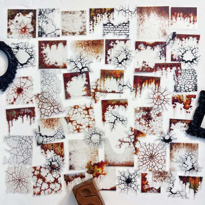 Mottled Rust Cracking Sticker 60PCS