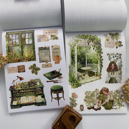 Greenery & Vintage Treasures Sticker Book 20Sheets