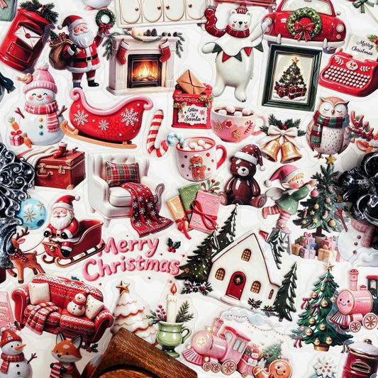 Warm Winter Christmas Sticker 100PCS