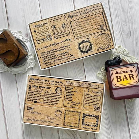 English Track Record Rubber Stamp Set