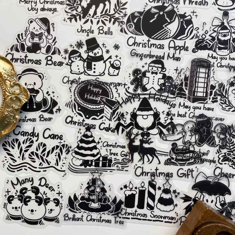 Ink-Stained Christmas Sticker 50PCS