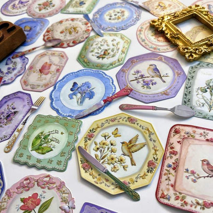 Elegant Tableware Sticker 60PCS