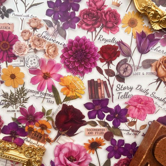 Pressed Petals Sticker 60PCS