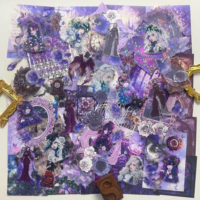 Deep Purple Dream Ephemera Mystery Kit 100PCS