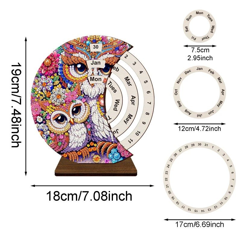DIY Diamond Art Tabletop Perpetual Calendar Kit
