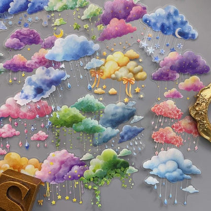 Pastel Clouds Sticker 60PCS