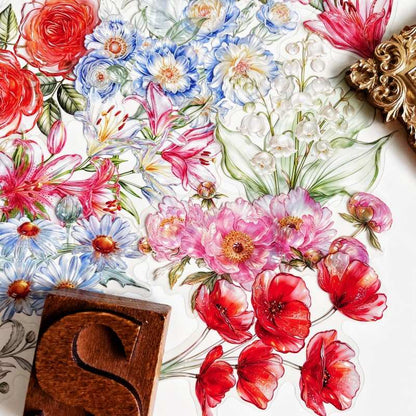 Iridescent Floral Sticker 30PCS