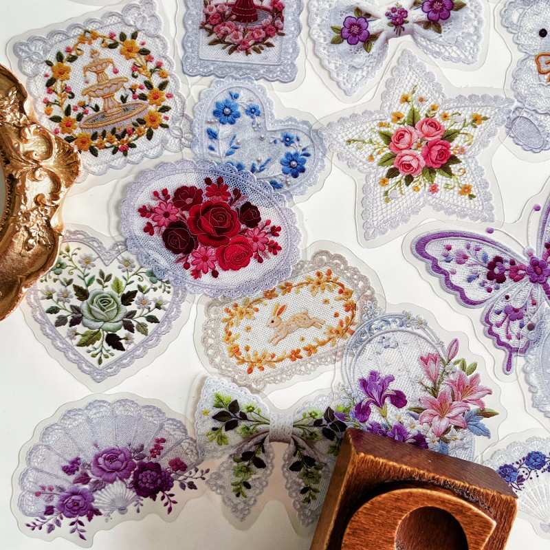 Sheer Floral Sticker 60PCS