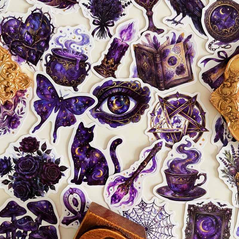 Amethyst Ornament Sticker 50PCS