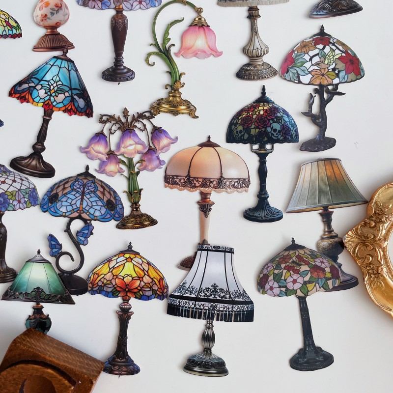 Retro Lantern Language Sticker 48PCS