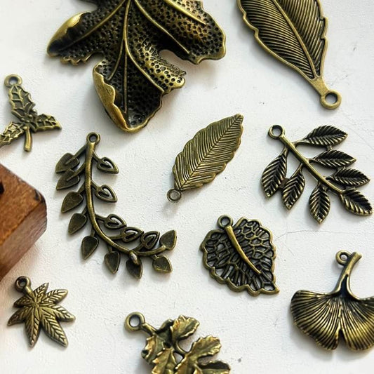 Plant Leave Charm 10PCS