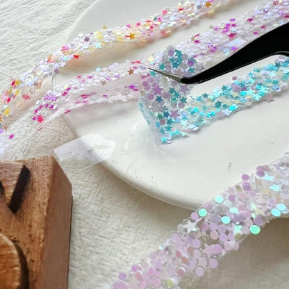 Glitter Sticker Strips with Self-Adhesive Backing