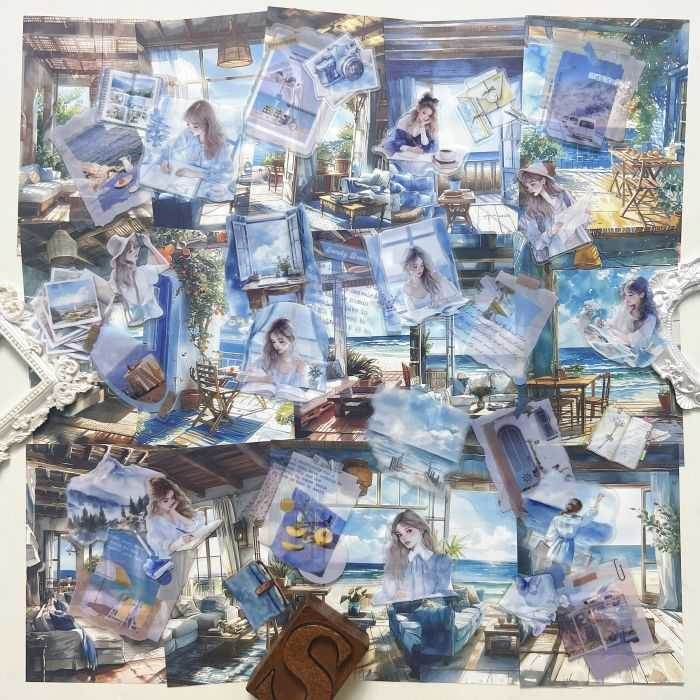 Seaside Holiday Journal Ephemera Mystery Kit 45PCS