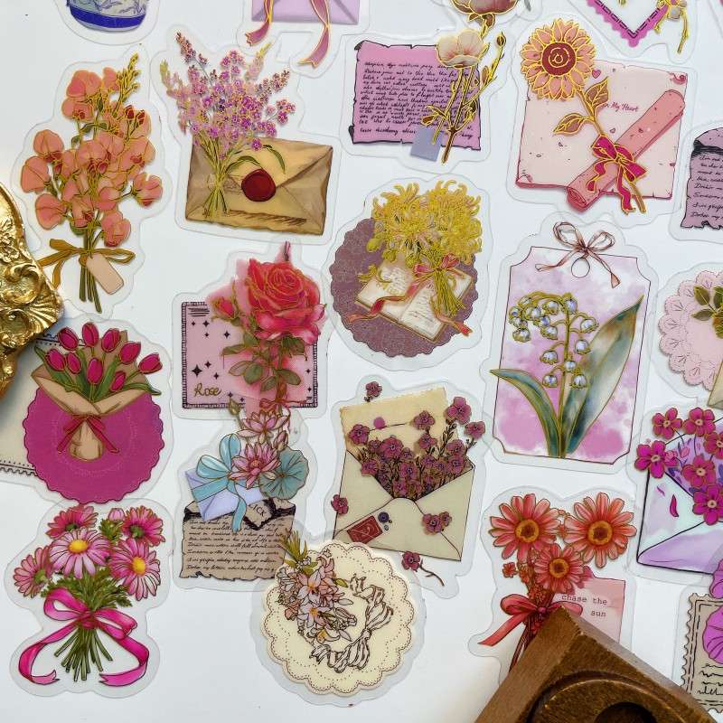 Rose Dust Sticker 50PCS