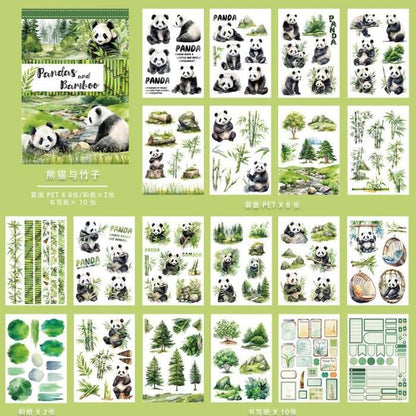 Pandas And Bamboo Sticker Book 20Sheets