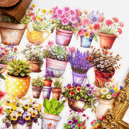 Potted Petal Sticker 50PCS