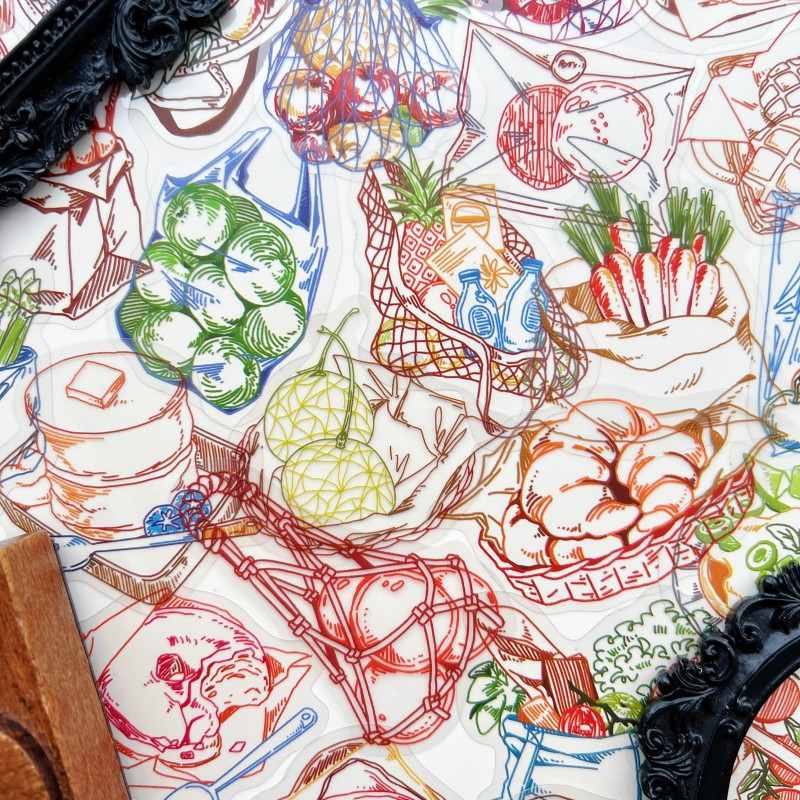 Sketch Dish Sticker 50PCS