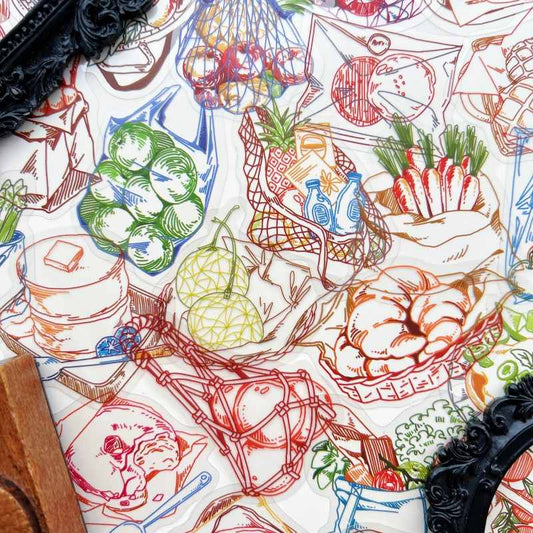 Sketch Dish Sticker 50PCS