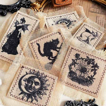 Witchy Relics Burlap Fabric Patch 6PCS