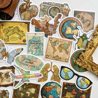 Faded Atlas Sticker 50PCS