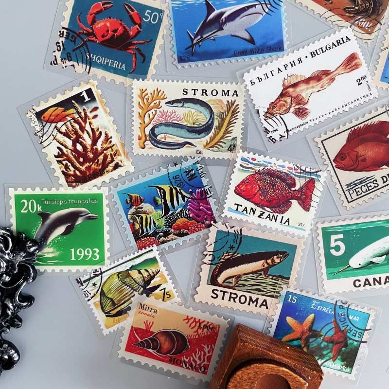 Ocean Stamps Sticker 50PCS