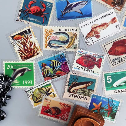Ocean Stamps Sticker 50PCS