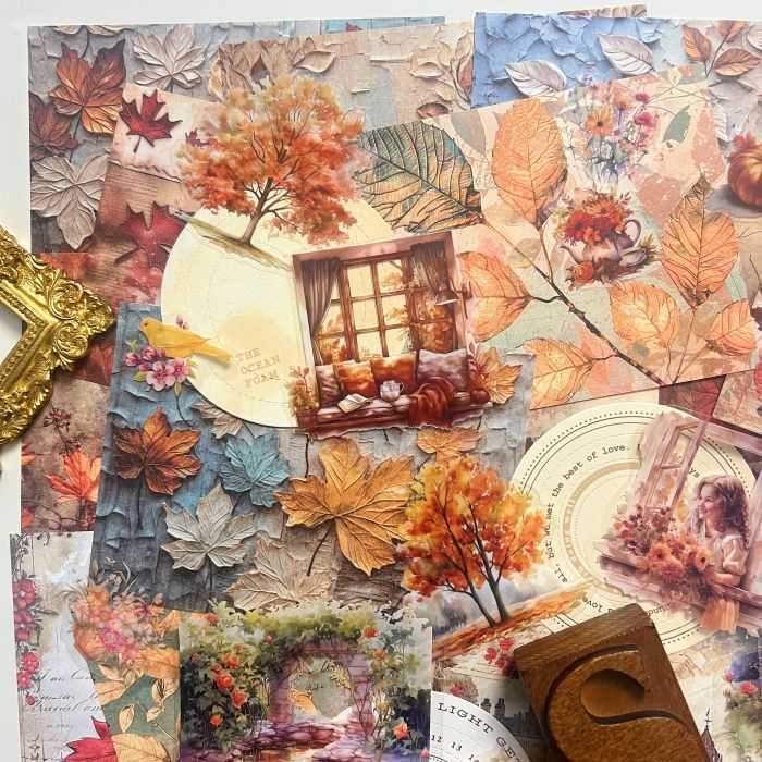 Cozy Fall Mornings Ephemera Mystery Kit 80PCS