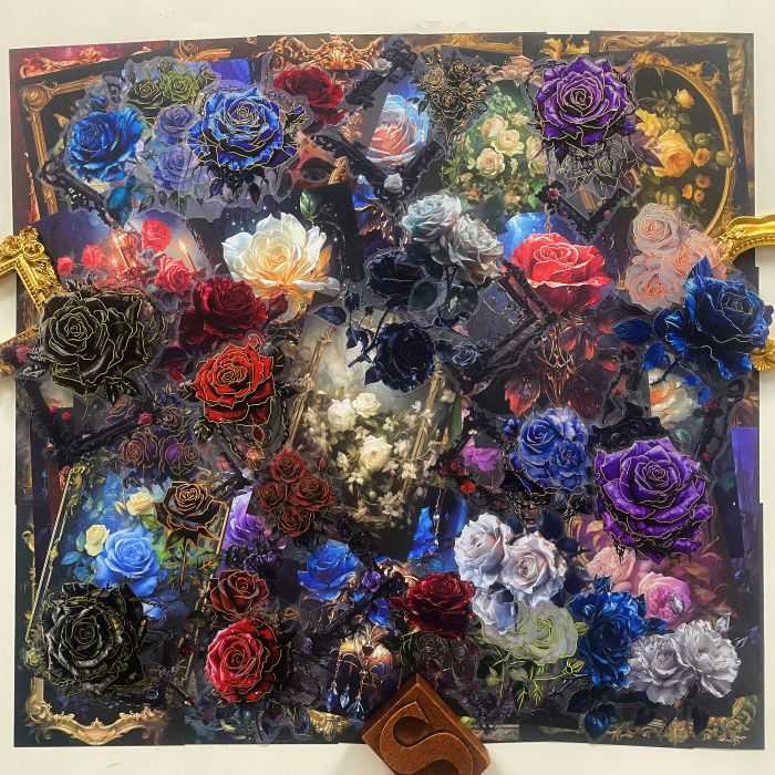 Evening Rose Garden Ephemera Mystery Kit 90PCS